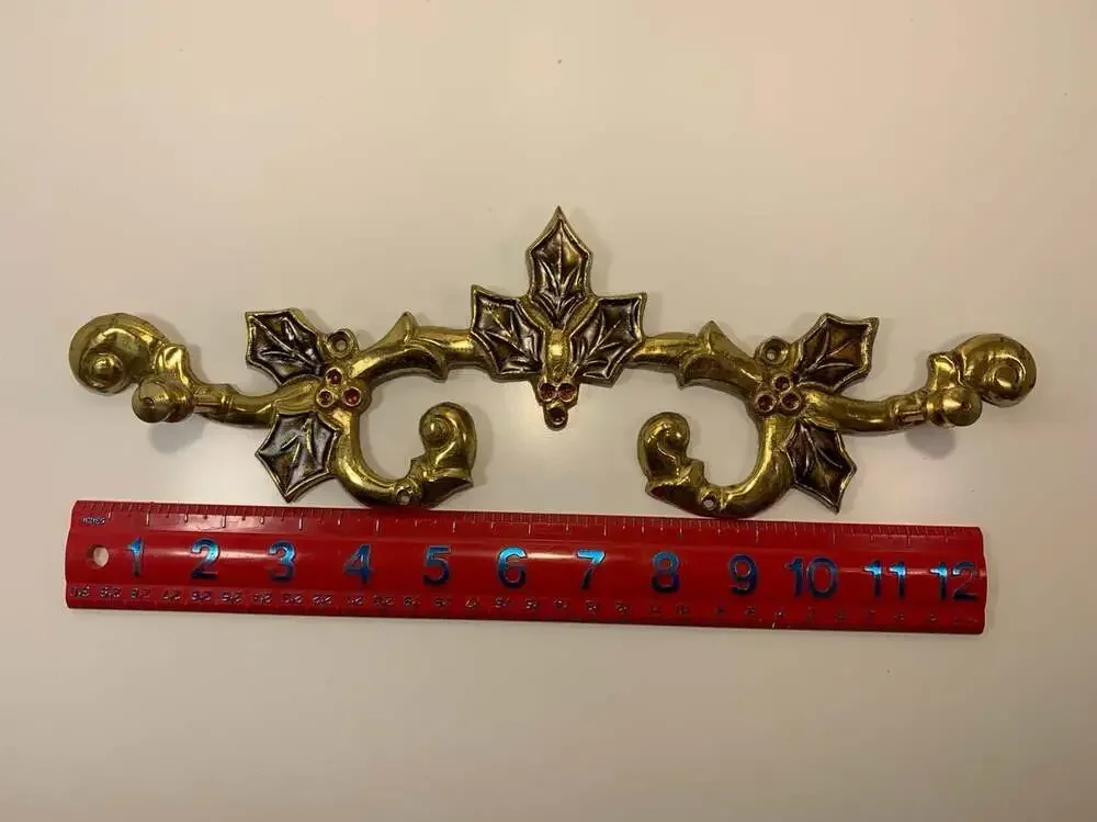 Brass Christmas Vintage Holly Coat hanger